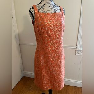 Nine West gorgeous orange and gold dress with pockets!